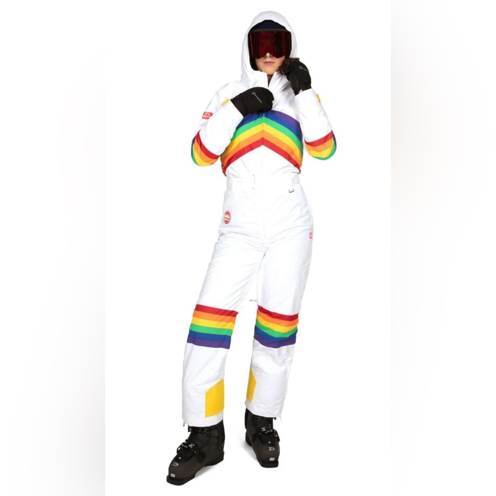 Vintage Rainbow Tipsy Elves Sportswear Ski Suit / Ski Onesie / Sunrise Shredder